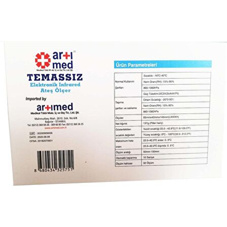 Artımed WL-601 Alından Temassız Ateş Ölçer