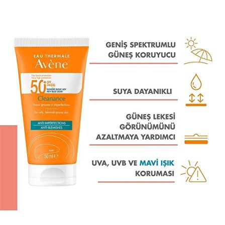 Avène Cleanance Anti Blemishes Güneş Koruyucu SPF50+ 50 ml