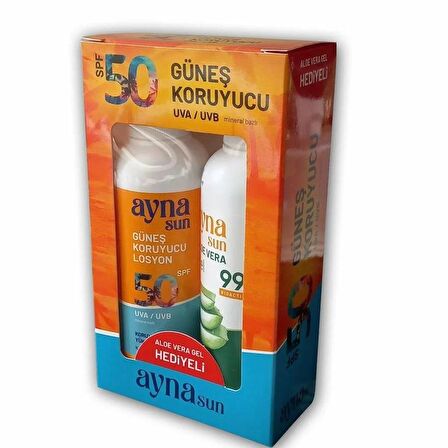 Ayna Sun Güneş Koruyucu Losyon SPF50 150 ml + Aloe Vera Jel 150 ml