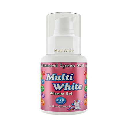 Multi White Multivitamin Multimineral Natural Sakız Aromalı 0-10 Yaş Çocuk Diş Macunu 50 ml