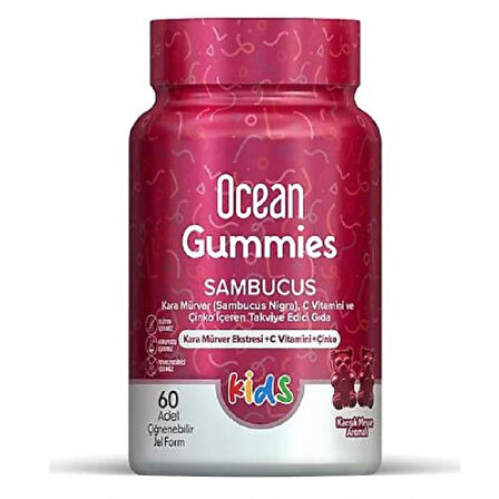 Ocean Gummies Sambucus 60 Adet Çiğnenebilir Jel Form