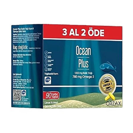 Ocean Plus Omega 1200 mg 90 Kapsül - 3 Al 2 Öde