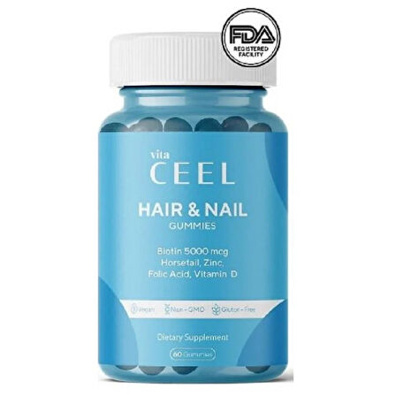 Vita Ceel Hair and Nail Gummies 60 Gummies