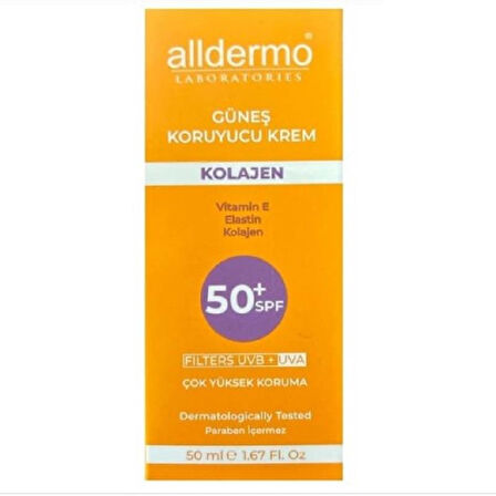 Alldermo Kolajen Güneş Kremi SPF50+ 50 ml