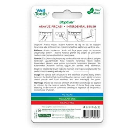 Stopever Well Tooth Arayüz Fırçası Normal Boy 40'lı