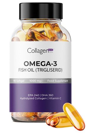 Collagen Forte Planitnum Omega-3 Premium Fish Oil 90 Softgel X 1000mg, Balık Yağı, Hidrolize Kolajen & C Vitamini