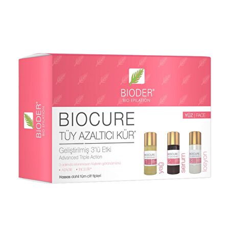 Bioder Biocure Tüy Azaltıcı Kür Yüz İçin 3'lü Etki 3 x 5 ml