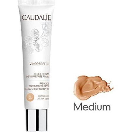 Caudalie Vinoperfect Radiance Tinted  ( MEDİUM ) Moisturizer Spf20 40Ml