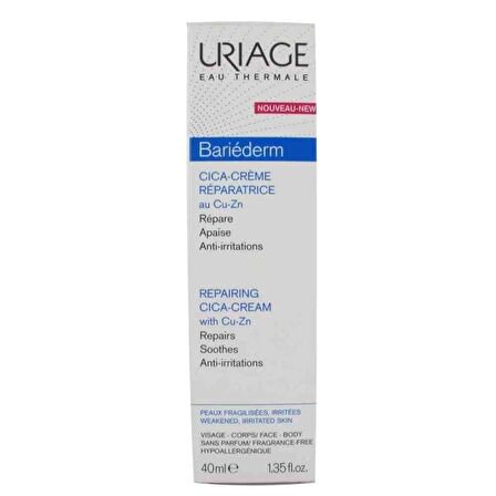 Uriage Bariederm Cica Cream 40 Ml Yüzeysel Yara Ve Cilt Problemlerini Onarici Krem