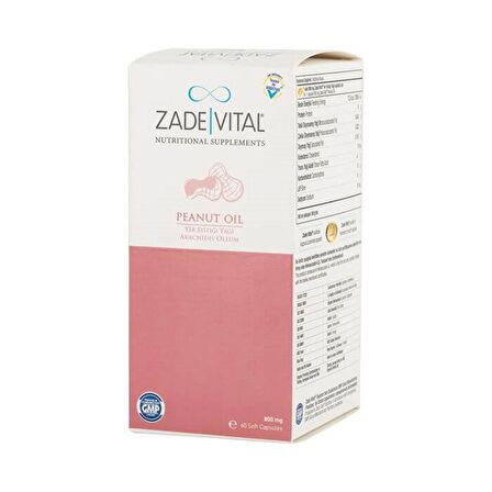 Zade Vital Fıstık Yağı 800 mg 60 Yumuşak Kapsül