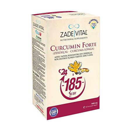 Zade Vital Curcumin Forte Zerdeçal Yağı 1000 mg 40 Kapsül