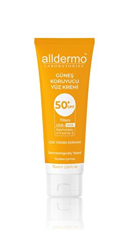 Alldermo Güneş Koruyucu Yüz Kremi SPF50+ 75 ml