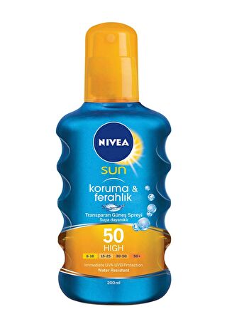 Nivea Sun Güneş Spreyi Koruma & Ferahlık Transparan SPF50 200 ml