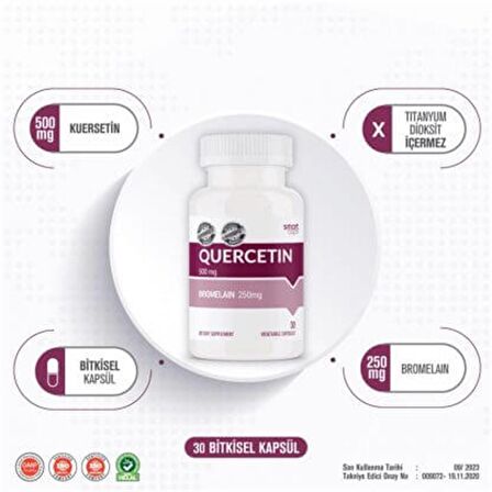 Smartcaps Quercetin 500 mg 30 Kapsül