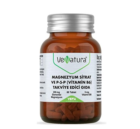 Venatura Magnezyum Sitrat ve P5P Vitamin B6 60 Tablet