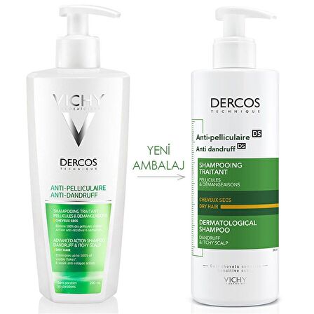 Vichy Dercos Anti-Dandruff Şampuan Kuru Saçlar için Kepek Karşıtı 390 ml