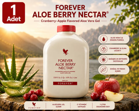 Forever Aloe Berry Nectar Aloe Vera Jel ve Elma İçeren Sıvı Takviye Edici Gıda 1 L