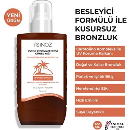 Sinoz Kusursuz Bronzlaştırıcı Güneş Yağı Spreyi 200 ml