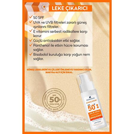 Dermavia Güneş Kremi Lekeli Karşıtı SPF50+ 100 ml