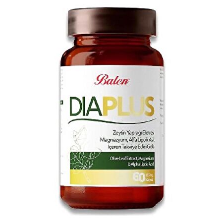 Balen Dia Plus Zeytin Yaprağı & Alfa Lipoik Asit 655 mg 60 Kapsül