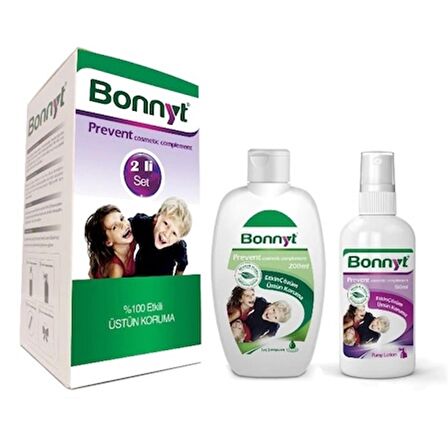 Bonnyt Set - Bit Şampuanı 200 ml + Bit Losyonu 100 ml + Metal Tarak Hediyeli - Kofre