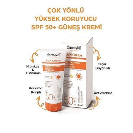 Dermokil Sun Cream - Çok Yönlü Yüksek Koruyucu Güneş Kremi SPF50 75 ml