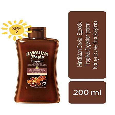 Hawaiian Tropic Oil Protective Tan SPF2 200 ml