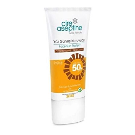 Cire Aseptine Yüz Güneş Koruyucu SPF50+ Yaşlanma ve Leke Karşıtı 50 ml