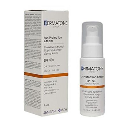 Dermatone Sun Protection Cream SPF50+ UVA + UVB Korumalı Yaşlanma Karşıtı Güneş Kremi 50 ml