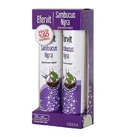 Efervit Sambucus Nigra İkili Tablet 20+20 - İkincisi %50 İndirimli