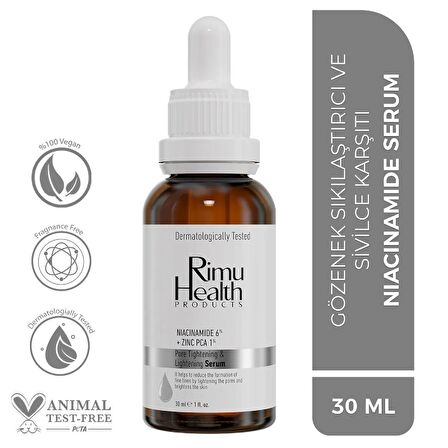 Gözenek Sıkılaştırıcı Siyah Nokta ve Serum Niacinamide 6% Zinc PCA 30 ml