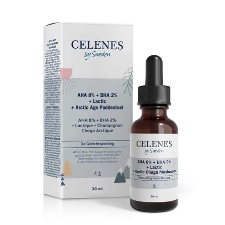 Celenes by Sweden Aha + Bha + Lactic + Arctic Chaga Musroom Cilt Bakım Serumu 30 ml