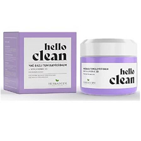 Herbaderm Hello Clean Yoğun Nemlendirici + Hyaluronik 3D Yağ Bazlı Temizleyici Balm 100 ml