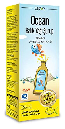 Ocean Omega 3 Portakallı Balık Yağı Şurubu 150 ml