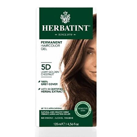 Herbatint Bitkisel Saç Boyası 5D Light Golden Chestnut Açık Altın Kahve 150 ml