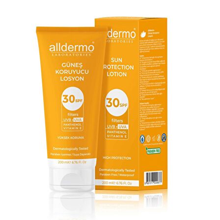 Alldermo Güneş Koruyucu Losyon SPF30 200 ml