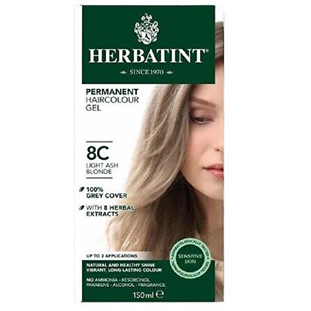 Herbatint Bitkisel Saç Boyası 8C Light Ash Blonde Açık Küllü Sarı 150 ml