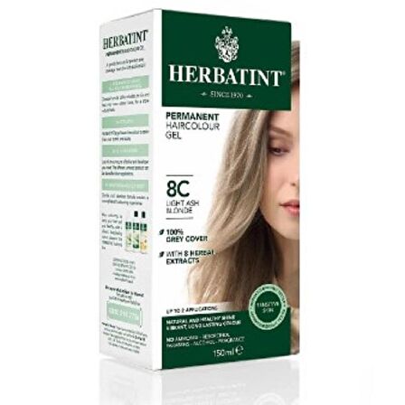 Herbatint Bitkisel Saç Boyası 8C Light Ash Blonde Açık Küllü Sarı 150 ml