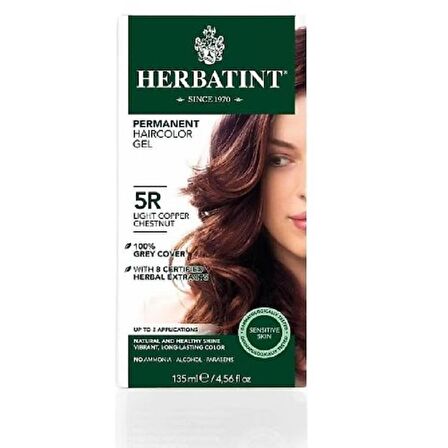 Herbatint Bitkisel Saç Boyası 5R Light Copper Chestnut Açık Bakır Kahve 135 ml