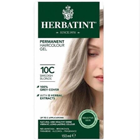 Herbatint Bitkisel Saç Boyası 10C Swedish Blonde İsveç Sarısı 150 ml