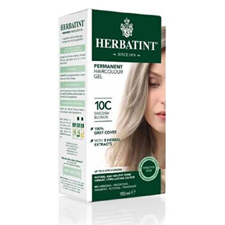 Herbatint Bitkisel Saç Boyası 10C Swedish Blonde İsveç Sarısı 150 ml