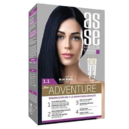 Asse Hair Color System Saç Boyası Mavi Siyah No: 1.1