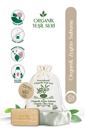 Mecitefendi Organik Yeşil Seri: Doğal Zeytin Sabunu (Cildinizi Besler ve Yumuşatır) 125 gr