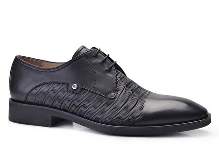 Siyah Klasik Bağcıklı Kışlık Ayakkabı -12007-