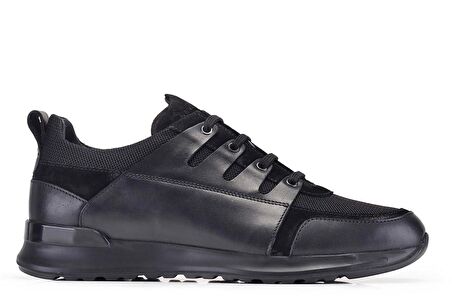 Siyah Tekstil Sneaker Erkek Ayakkabı -11783-
