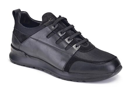 Siyah Tekstil Sneaker Erkek Ayakkabı -11783-