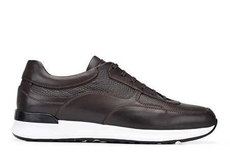 Hakiki Deri Kahverengi Sneaker Erkek Ayakkabı -11351-