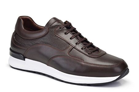 Hakiki Deri Kahverengi Sneaker Erkek Ayakkabı -11351-