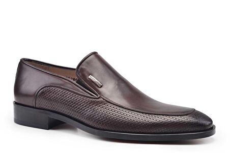 Kahverengi Klasik Loafer Kösele Erkek Ayakkabı -11006-