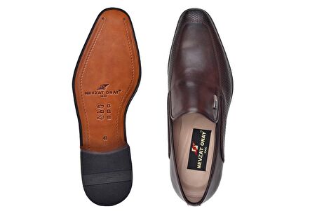 Kahverengi Klasik Loafer Kösele Erkek Ayakkabı -11006-